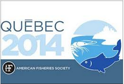 Photo of the banner of when AFS American Fisheries Society hosts its annual meeting in Quebec