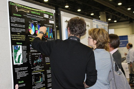 Photo of a poster session at the American Fisheries Society