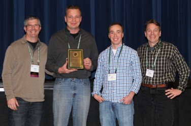 Fishery Team of the Year to the Angling Regulation Simplification Team, Oregon Department of Fish and Wildlife: Left to right: Mike Gauvin, Gary Vonderohe, Josh McCormick, and Bruce McIntosh. Not shown: Mike Harrington, Shannon Hurn, Jessica Sall, Chris Kern, Mike Anderson, and Jason Bader. Photo credit: Rich Grost